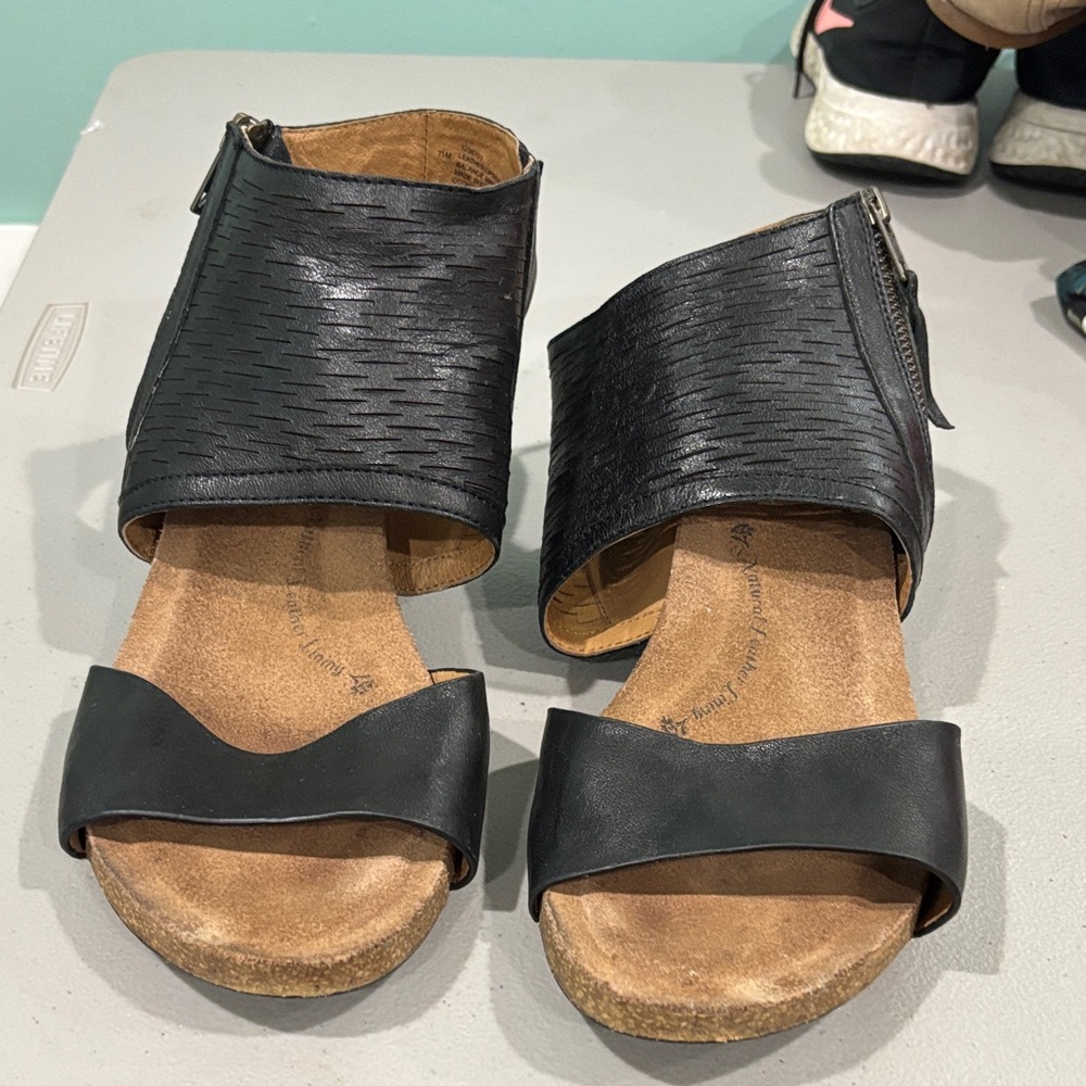 Stylish Black Leather Sandals